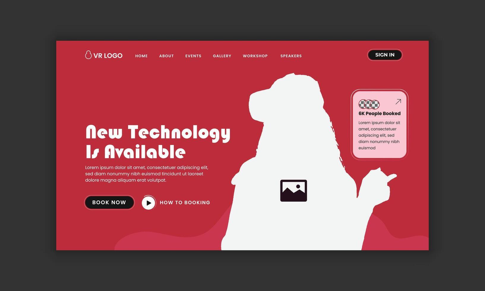 VR Wireless solutions landing page template vector