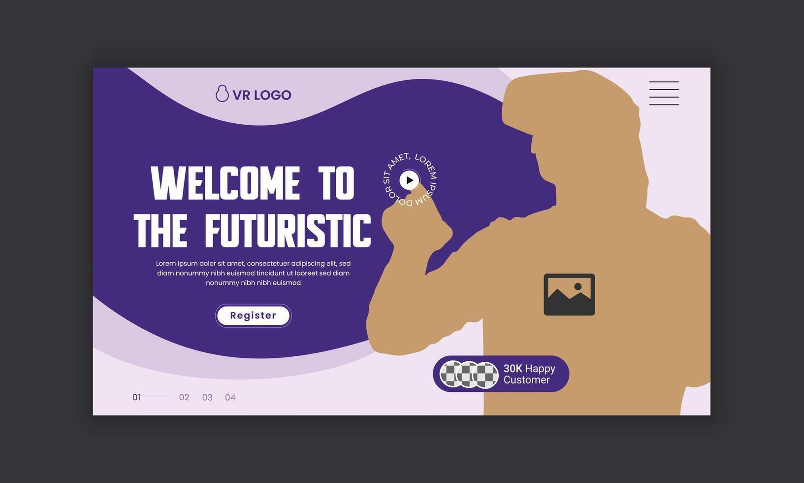 Metaverse VR Box Workshop home page template vector