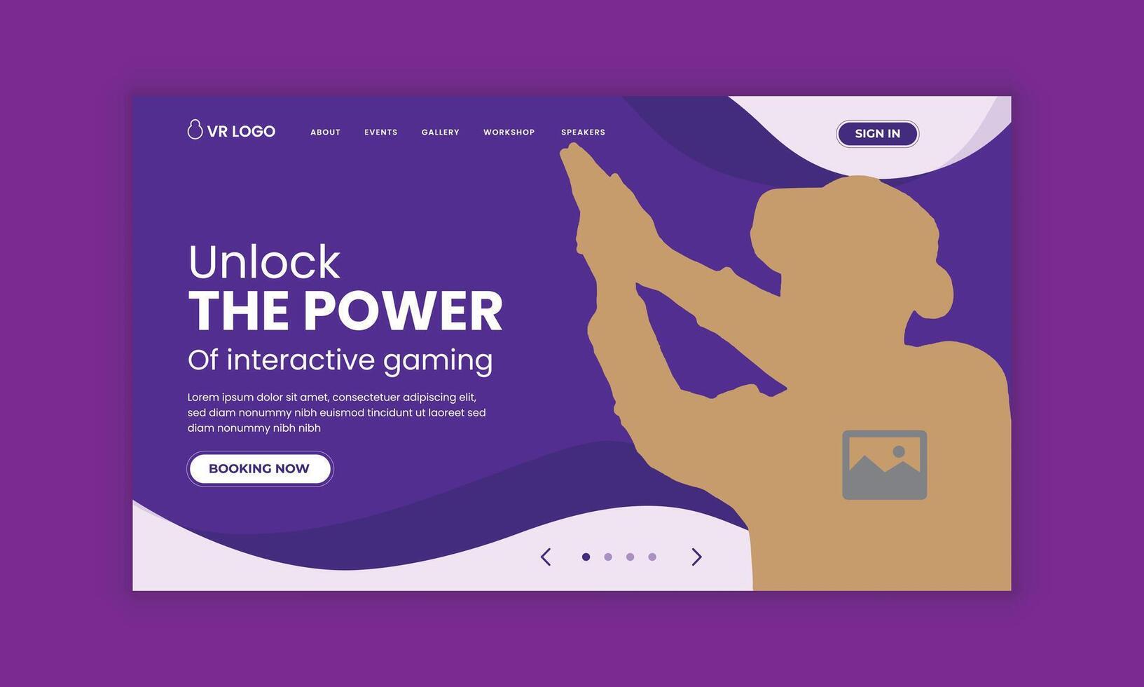Modern Visual Reality Web Landing Page vector