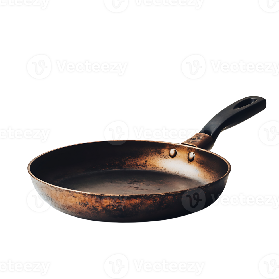 A pan with a black handle isolated on transparent background png