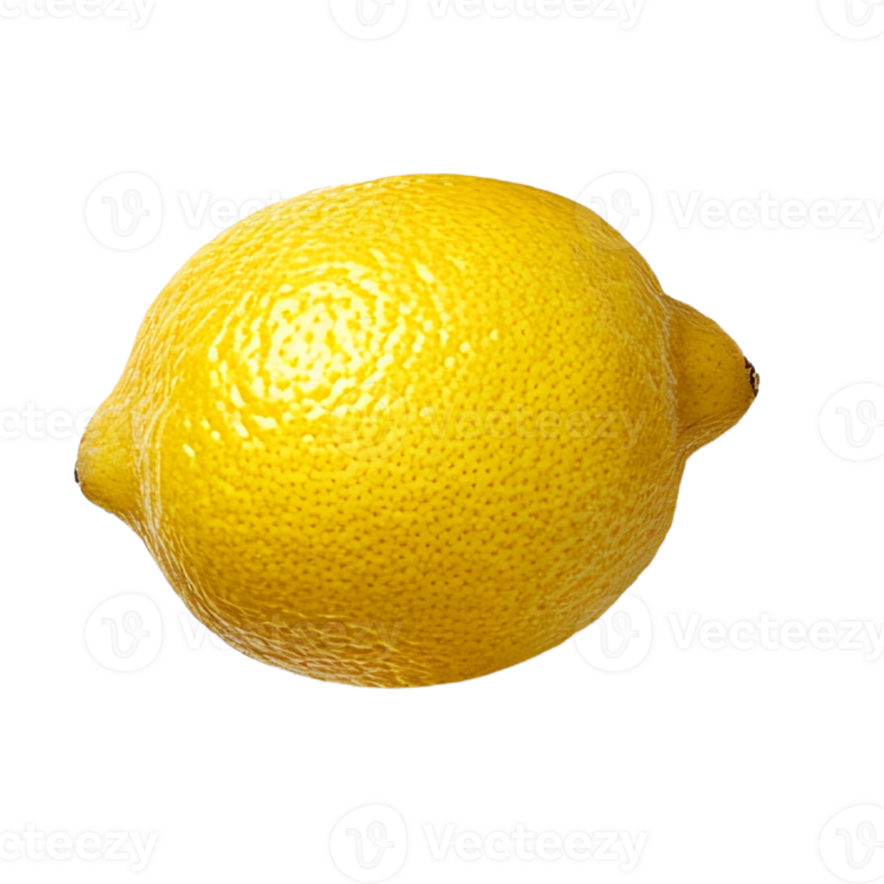 A lemon is shown isolated on transparent background png
