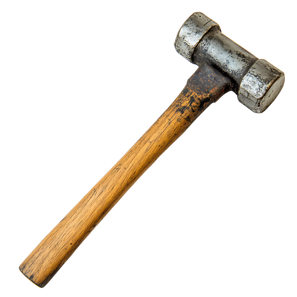 A hammer is shown isolated on transparent background png