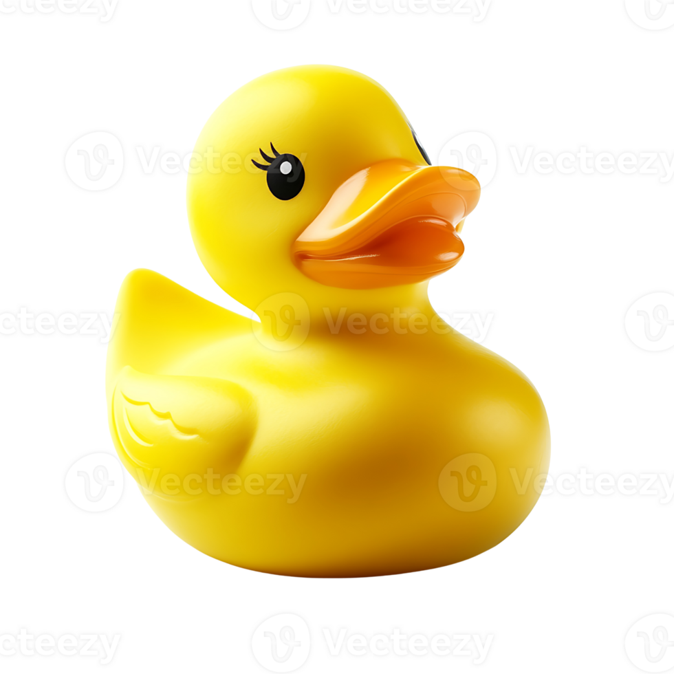A rubber duck isolated on transparent background png