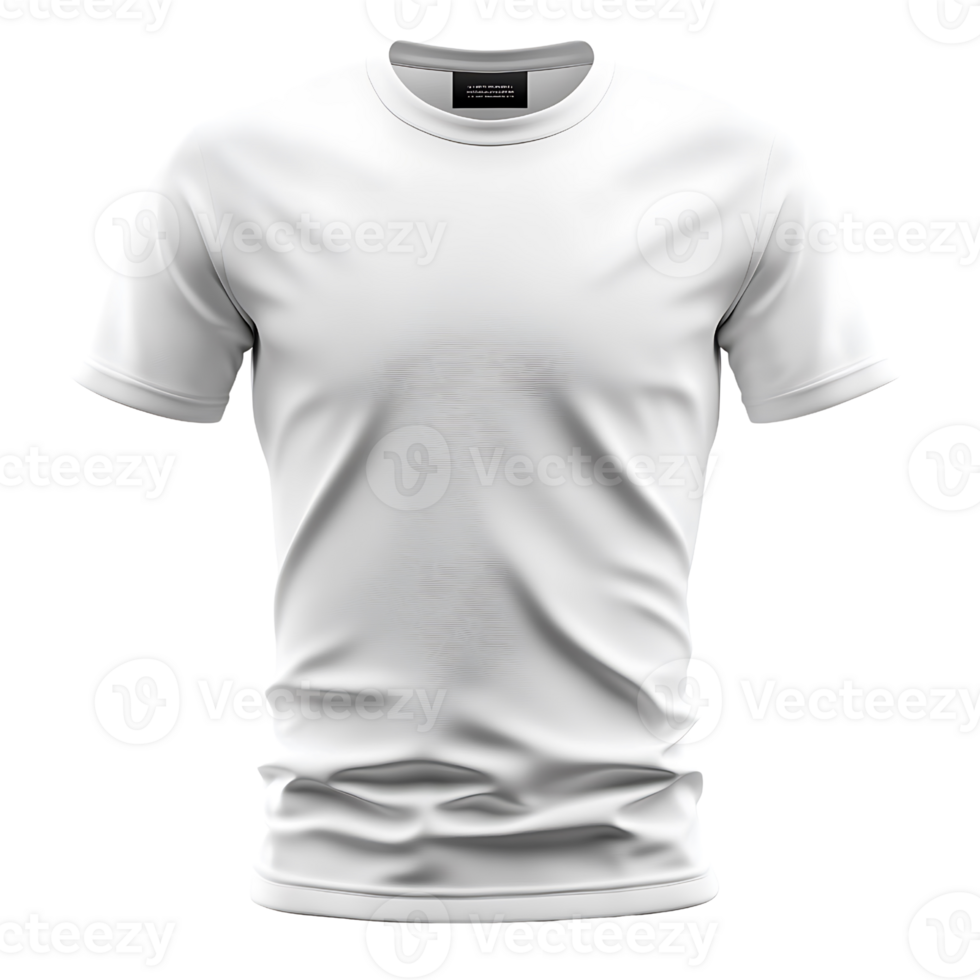 white t - shirt on transparent background png