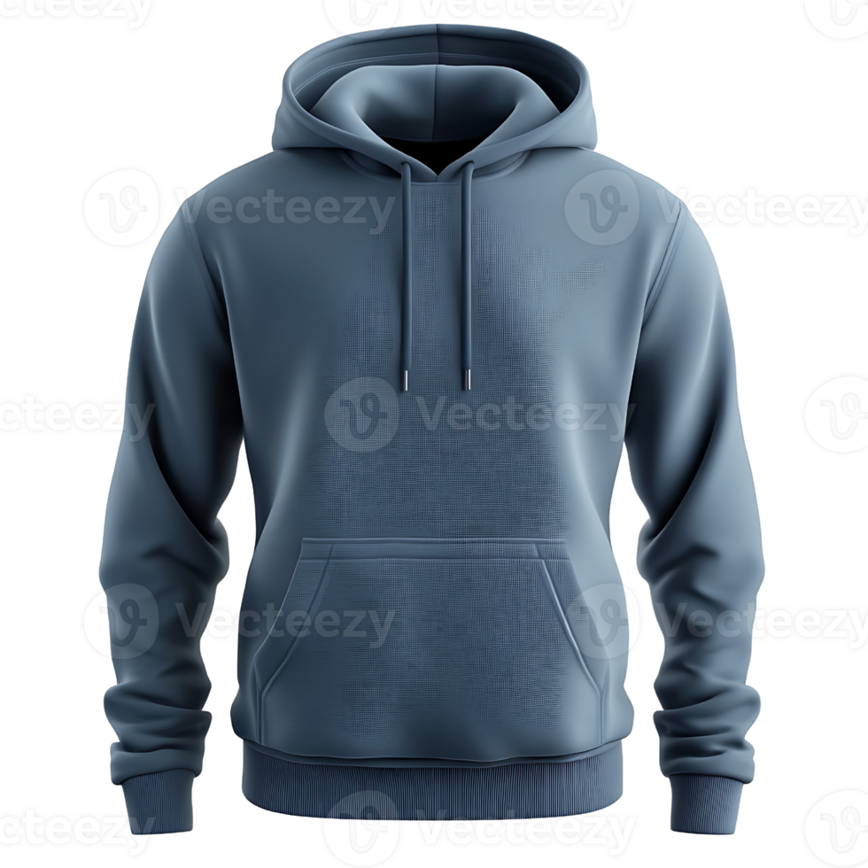 A blue hoodie with isolated on transparent background png
