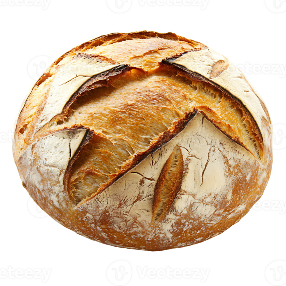 A round loaf of bread isolated on transparent background png