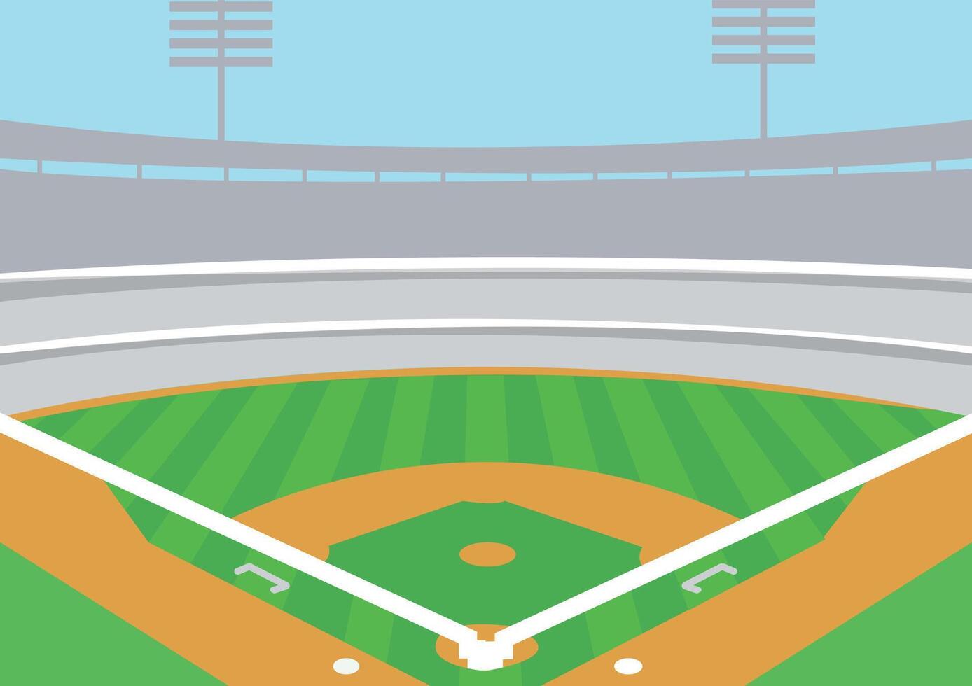 Baseball Field stadium Illustration Collection, American Baseball stadium Sport Isolated Equipment vector