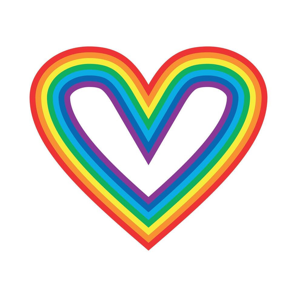 heart icon with rainbow colors vector