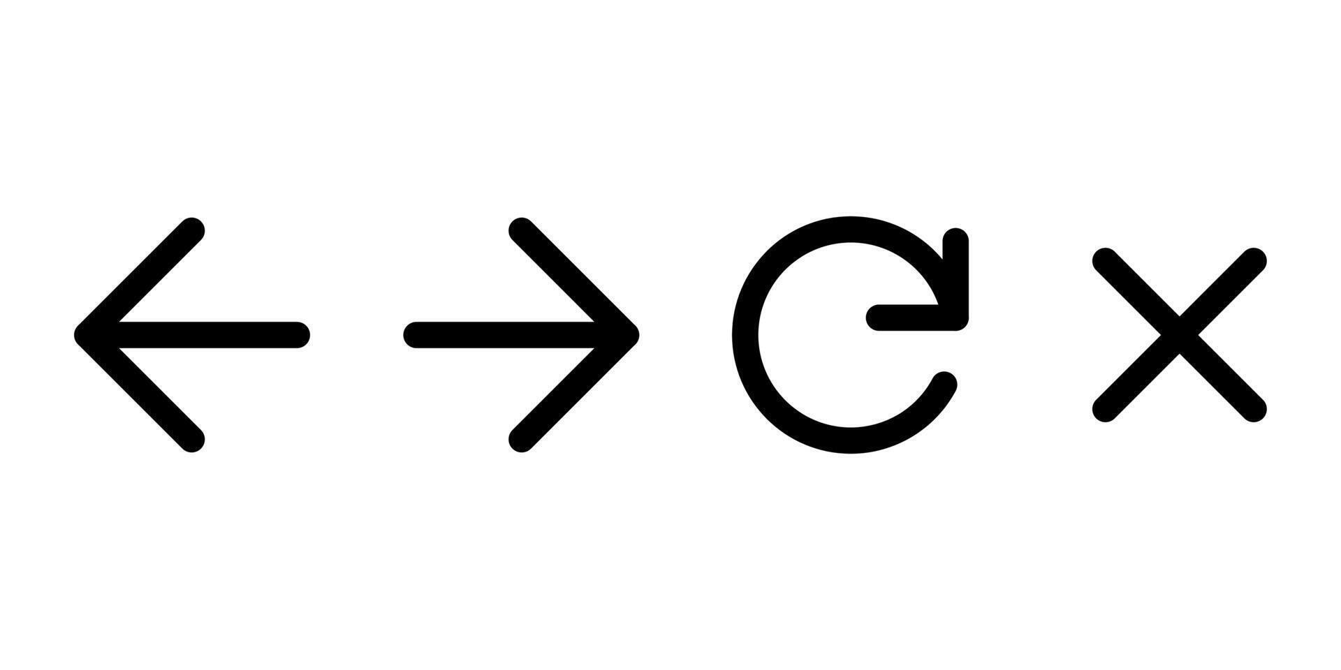 direction arrow icon, back, undo, cancel vector