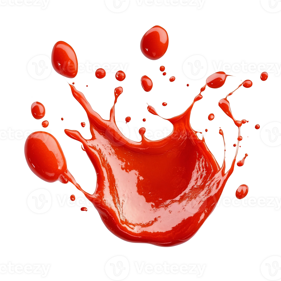 Red liquid splash on black background png