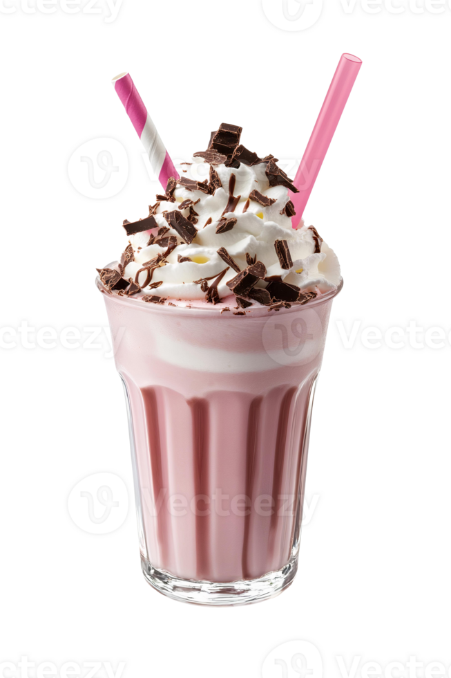 A milkshake with chocolate and whipped cream png