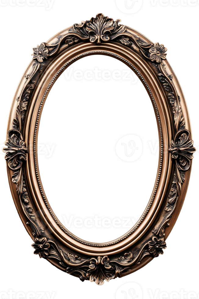 An ornate gold frame on a black background png