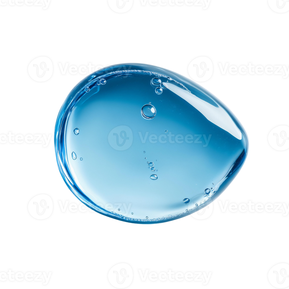 A blue liquid drop on a black background png