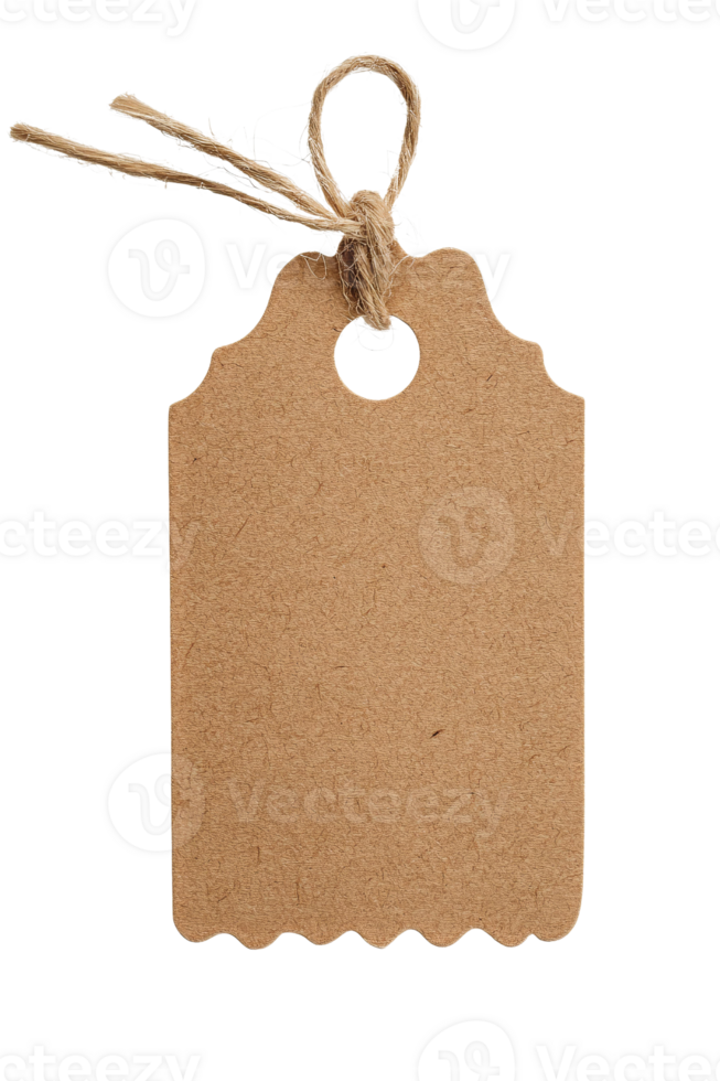 Brown paper tag with string png