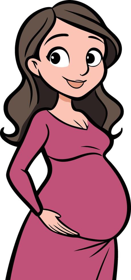 Pregnant woman clipart vector