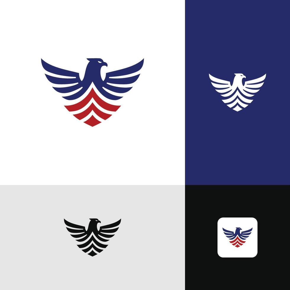 Eagle Wings Illustration Mascot Logo Design, Modern Simple and Minimalist vector