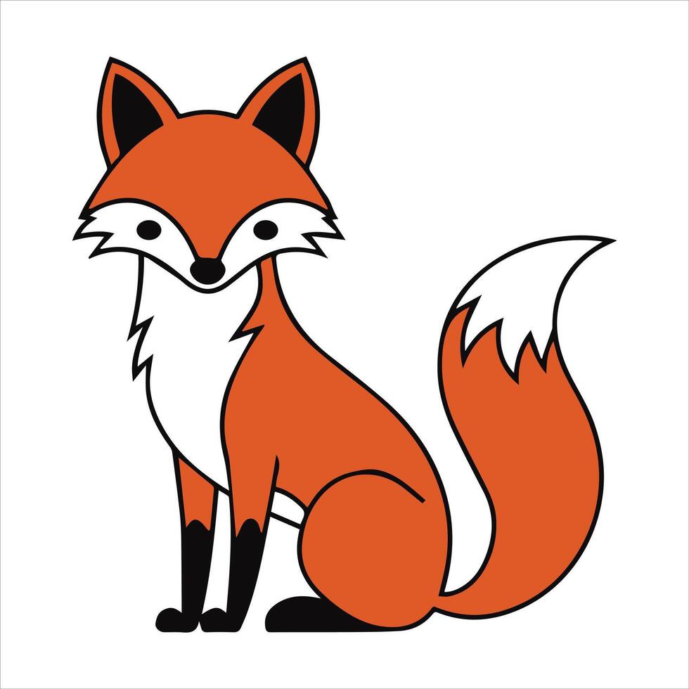 Elegant red Fox illustration vector