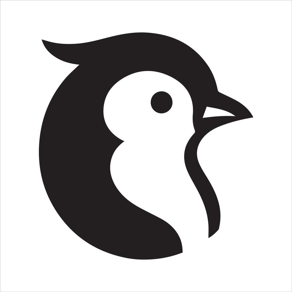 Sleek penguin silhouette in flat design vector