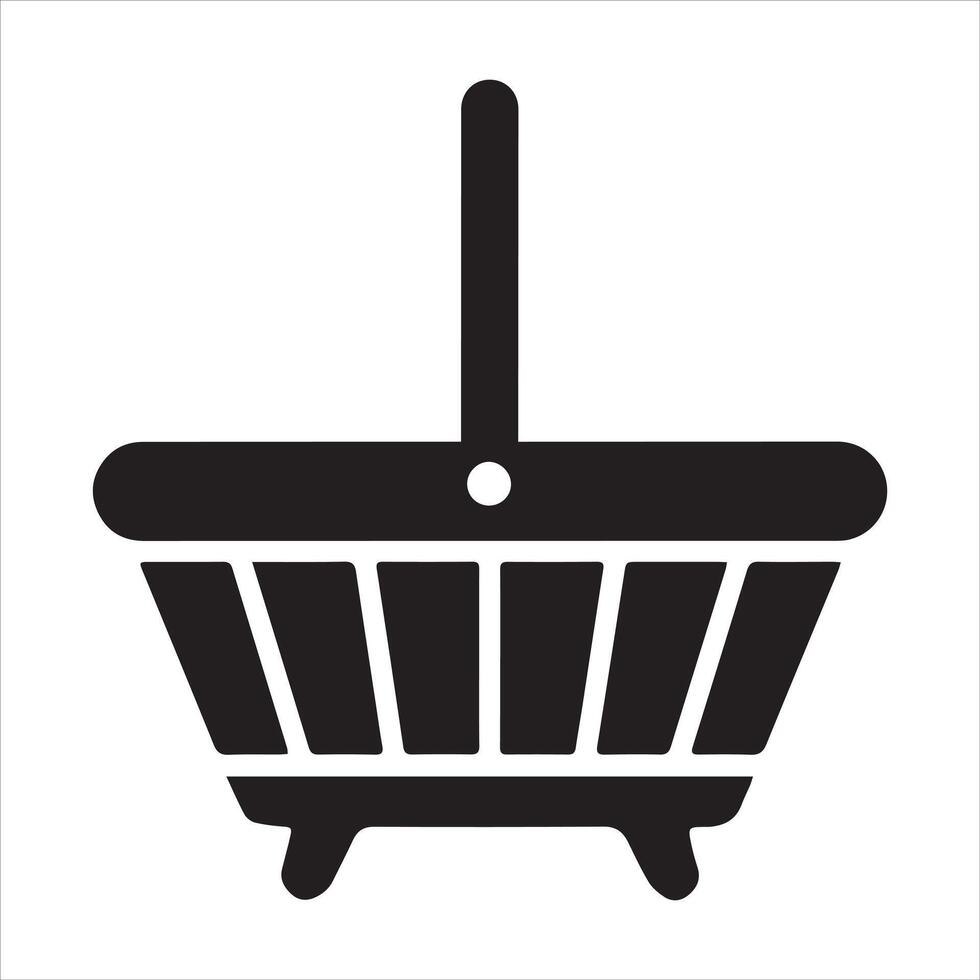 Simple illustration of an empty picnic basket for outdoor dining projects vector