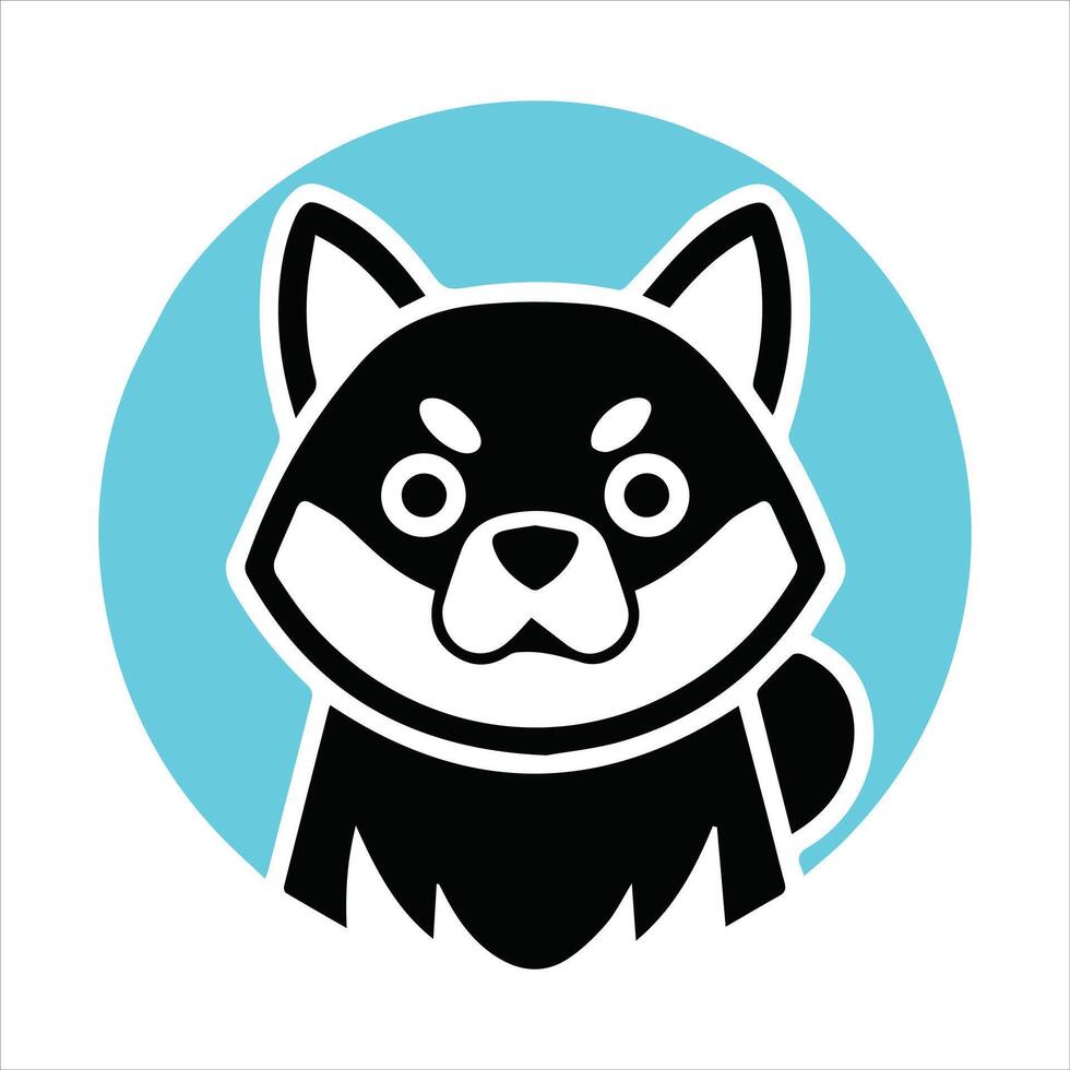 Charming Arafed Dog in a Round Frame on Light Background vector