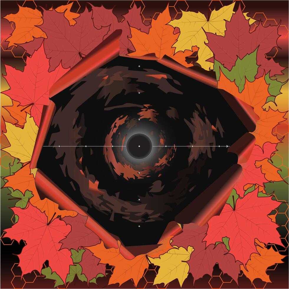 Maple Leaf Black Hole Background Wallpaper vector