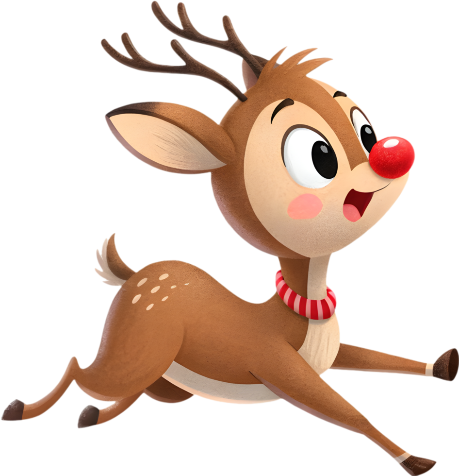 Celebrate with Rudolph the Red-Nosed Reindeer spreading joy. . png