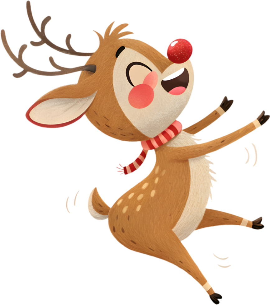 Rudolph the Red-Nosed Reindeer brightens the holiday season. . png