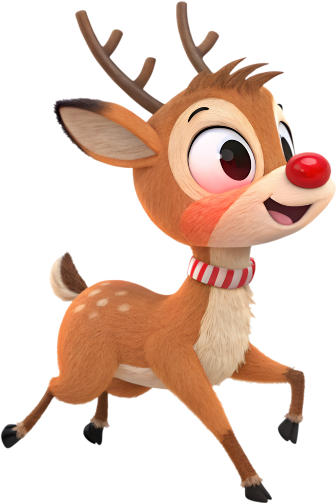 Cute Rudolph the Red-Nosed Reindeer fills hearts with joy. . png