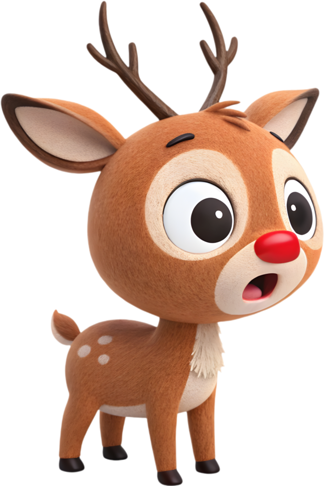 Rudolph the Red-Nosed Reindeer brings cheer and joy. . png