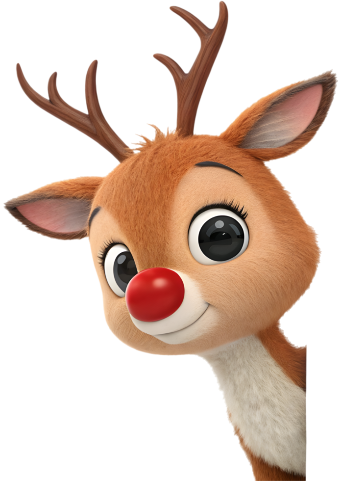 Rudolph the Red-Nosed Reindeer spreading holiday magic and joy. . png
