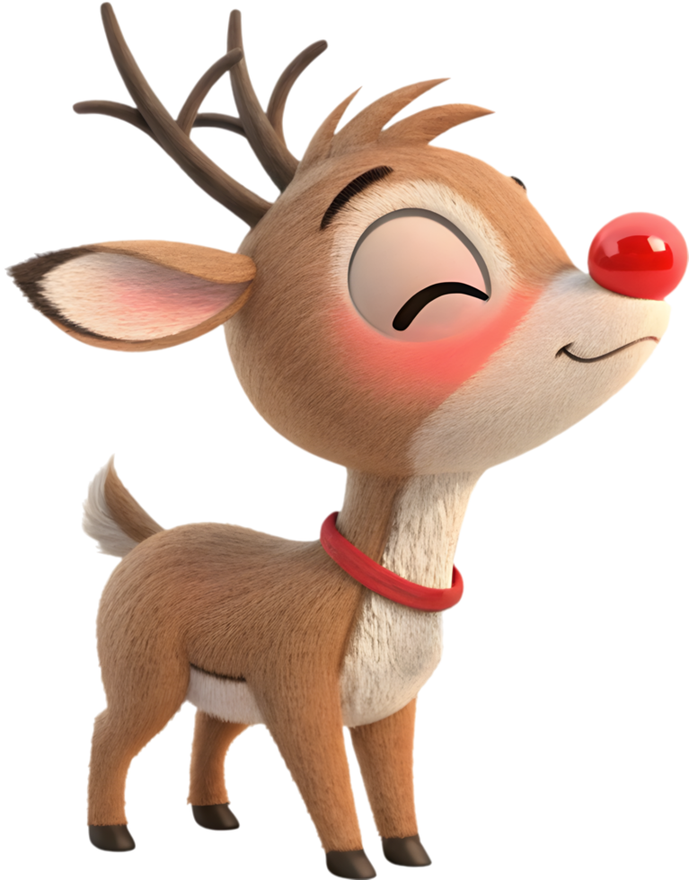 Celebrate Christmas with joyful Rudolph the Red-Nosed Reindeer. . png