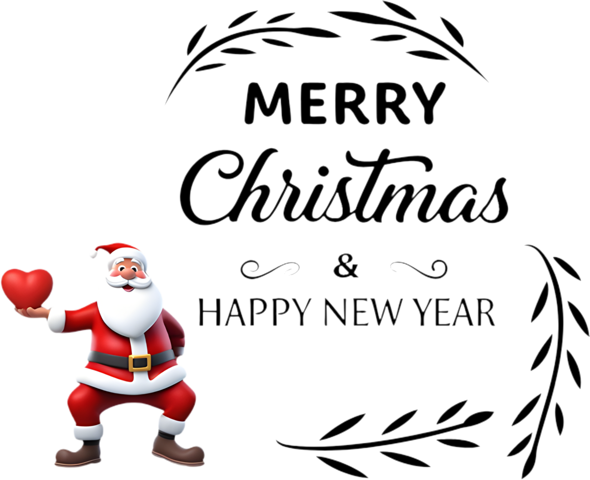 Celebrate Christmas joy with Santa and holiday decorations. . png