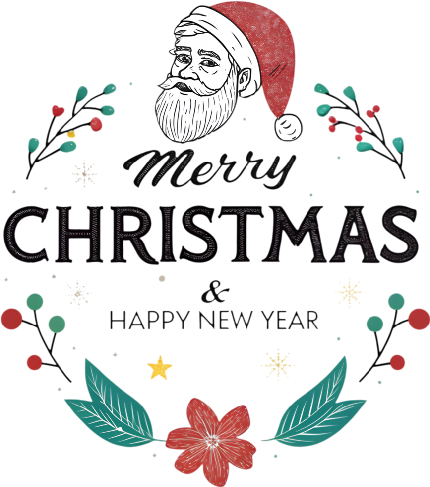 Merry Christmas and Happy New Year with Santas cheer. . png