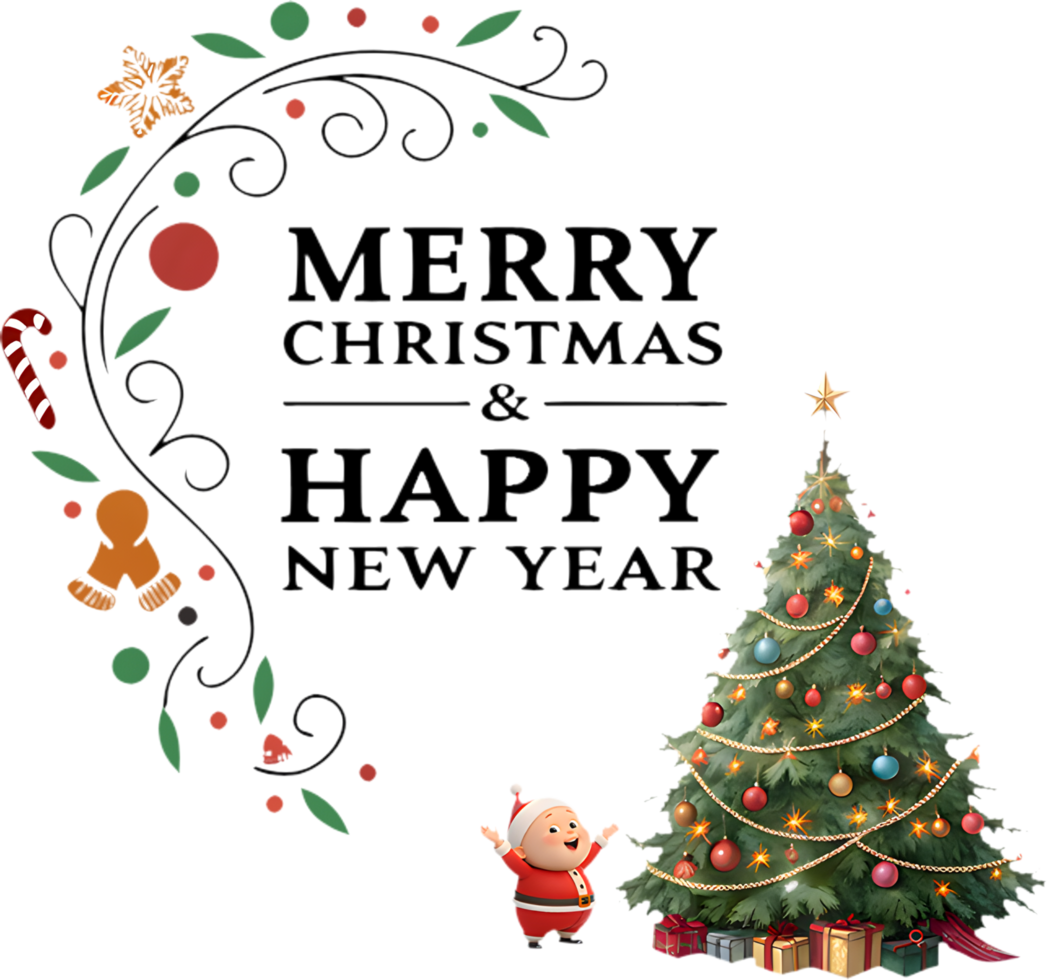 Celebrate Christmas and New Year with Santa and sparkle. . png