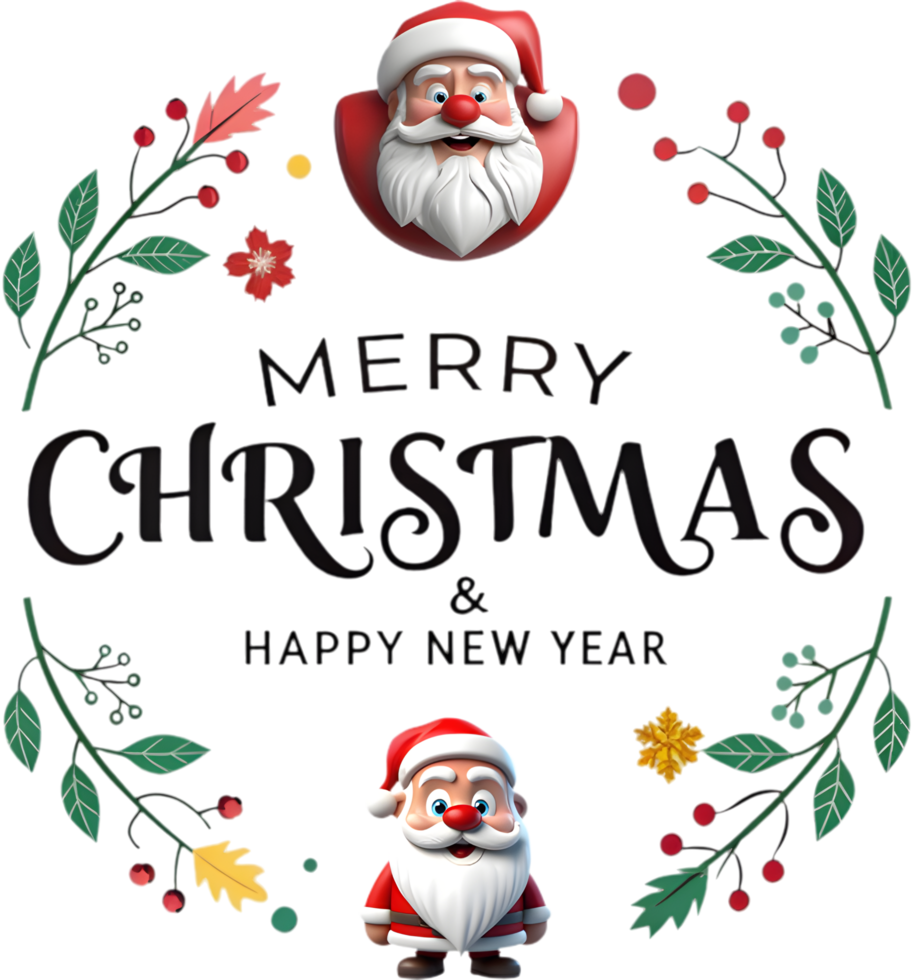 Santa brings Merry Christmas and New Year cheer. . png