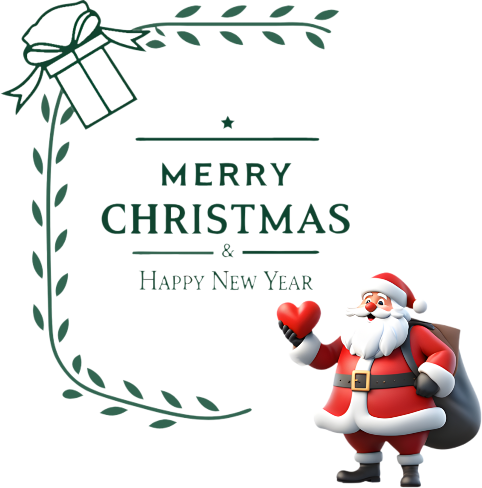 Santa and Christmas decorations make Merry Christmas special. . png