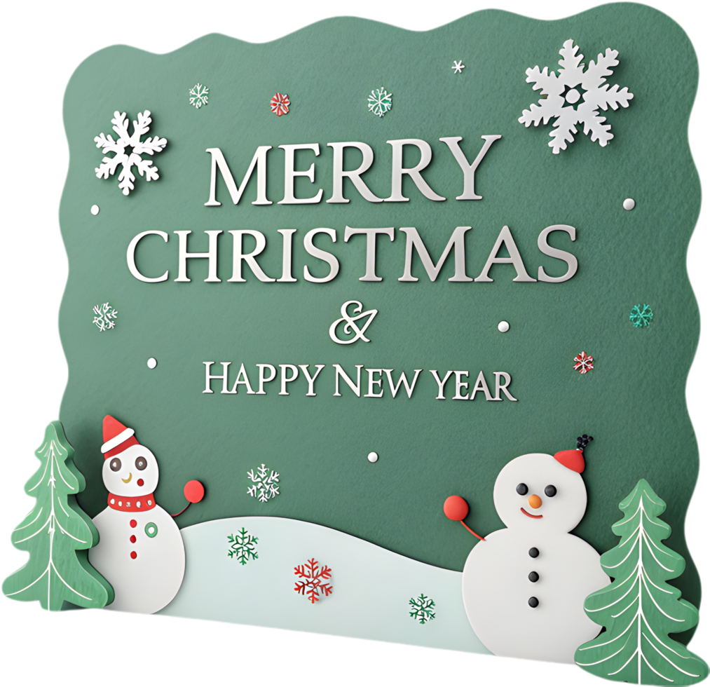 Celebrate Merry Christmas and Happy New Year with snowman. . png