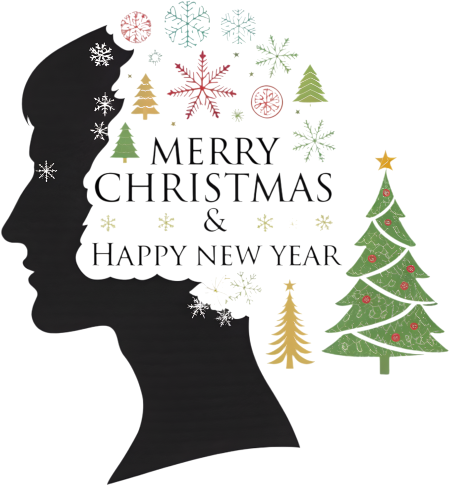 Merry Christmas and Happy New Year with tree sparkle. . png