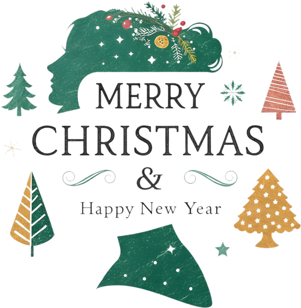 Merry Christmas and Happy New Year with tree lights. . png