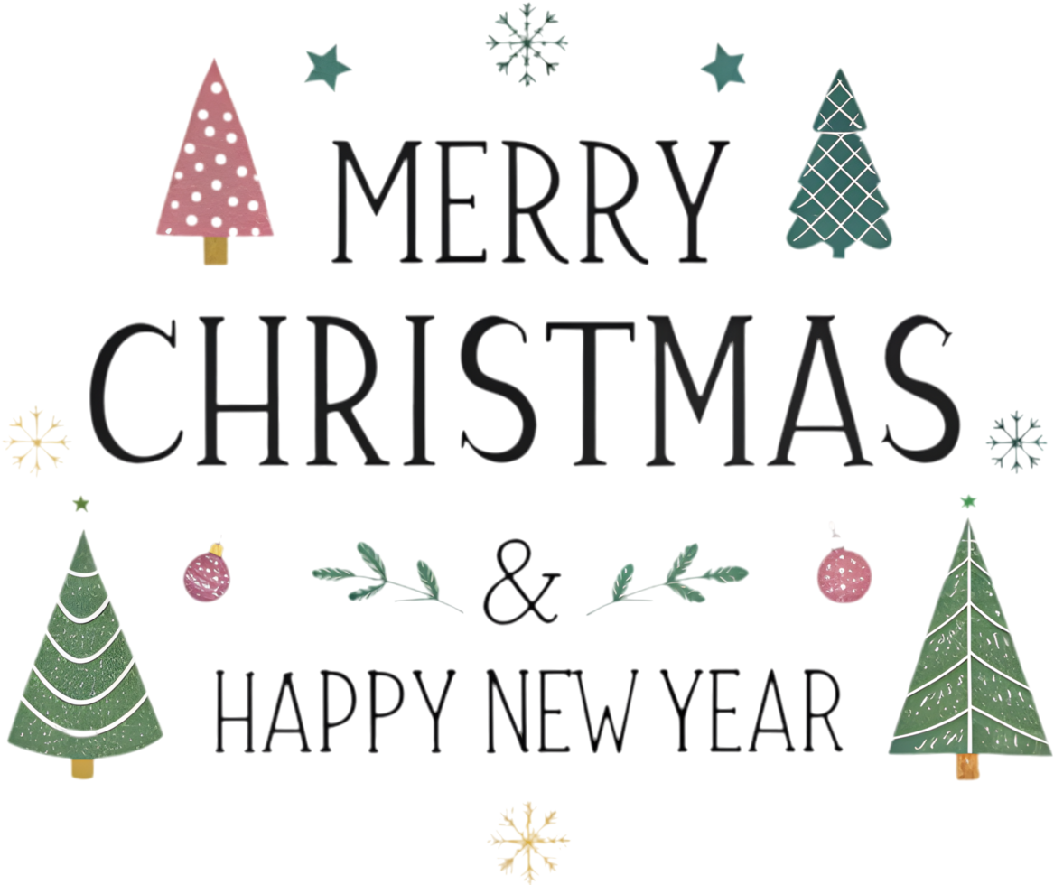 Celebrate Merry Christmas and Happy New Year with tree. . png