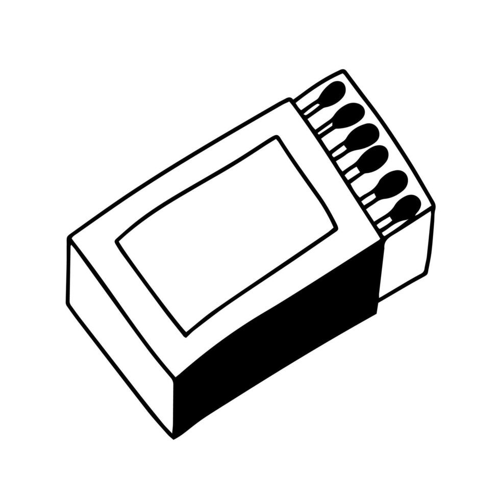 Hand drawn box of matches doodle sketch vector