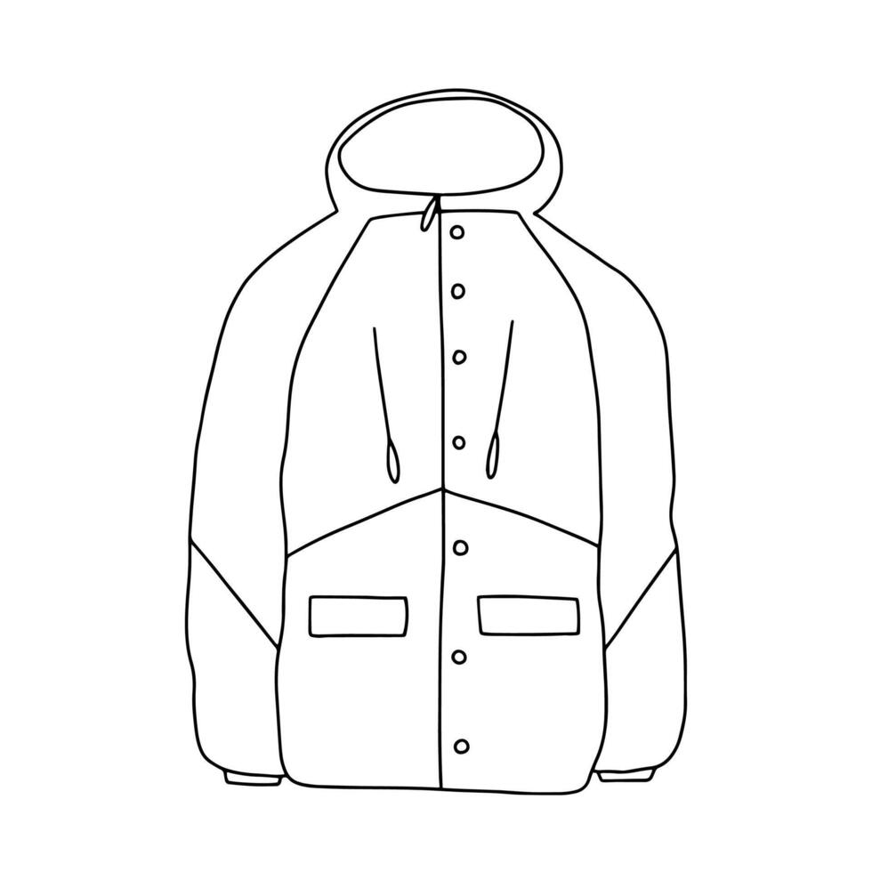 Winter jacket hand drawn doodle sketch vector