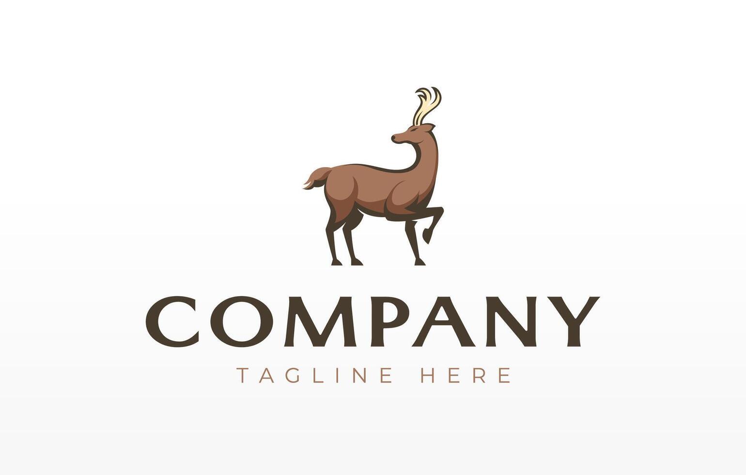 Brown Deer Logo Design Template vector