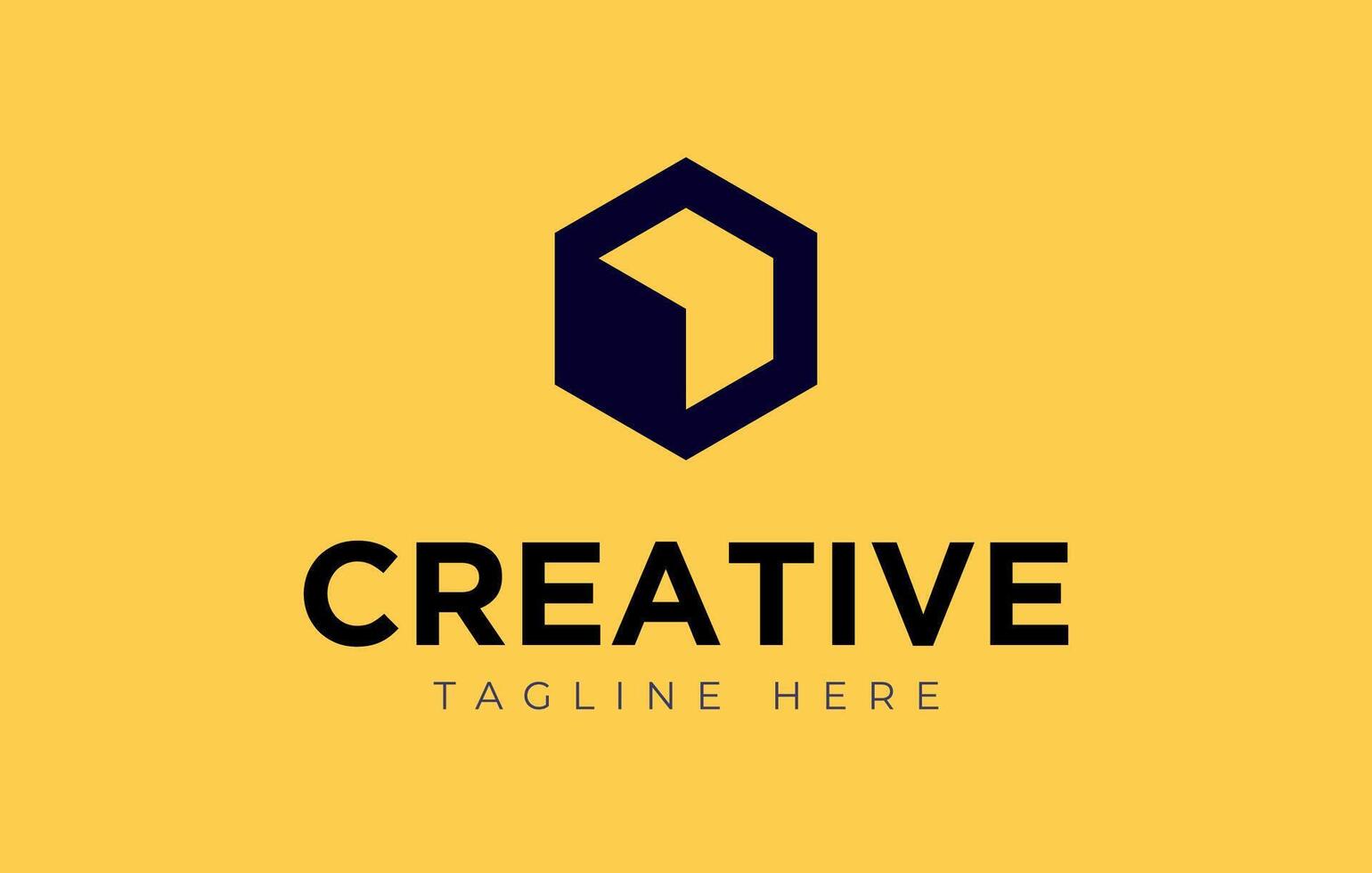 Hexagon Cube Box Logo Design Template vector