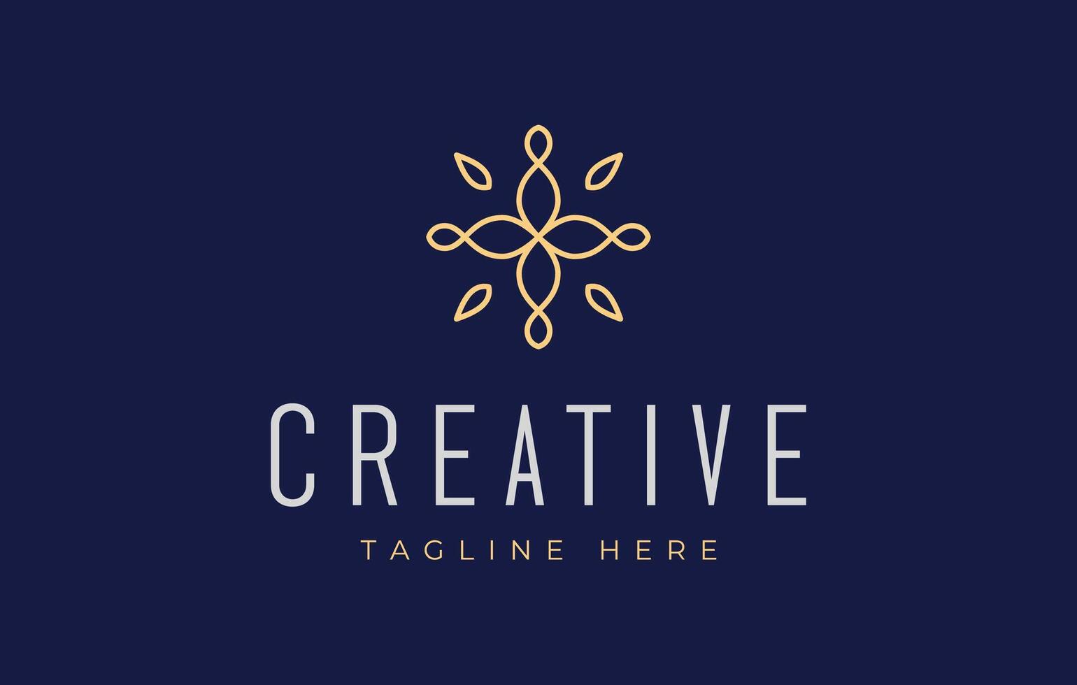Abstract Mandala Simple Line Logo Design vector