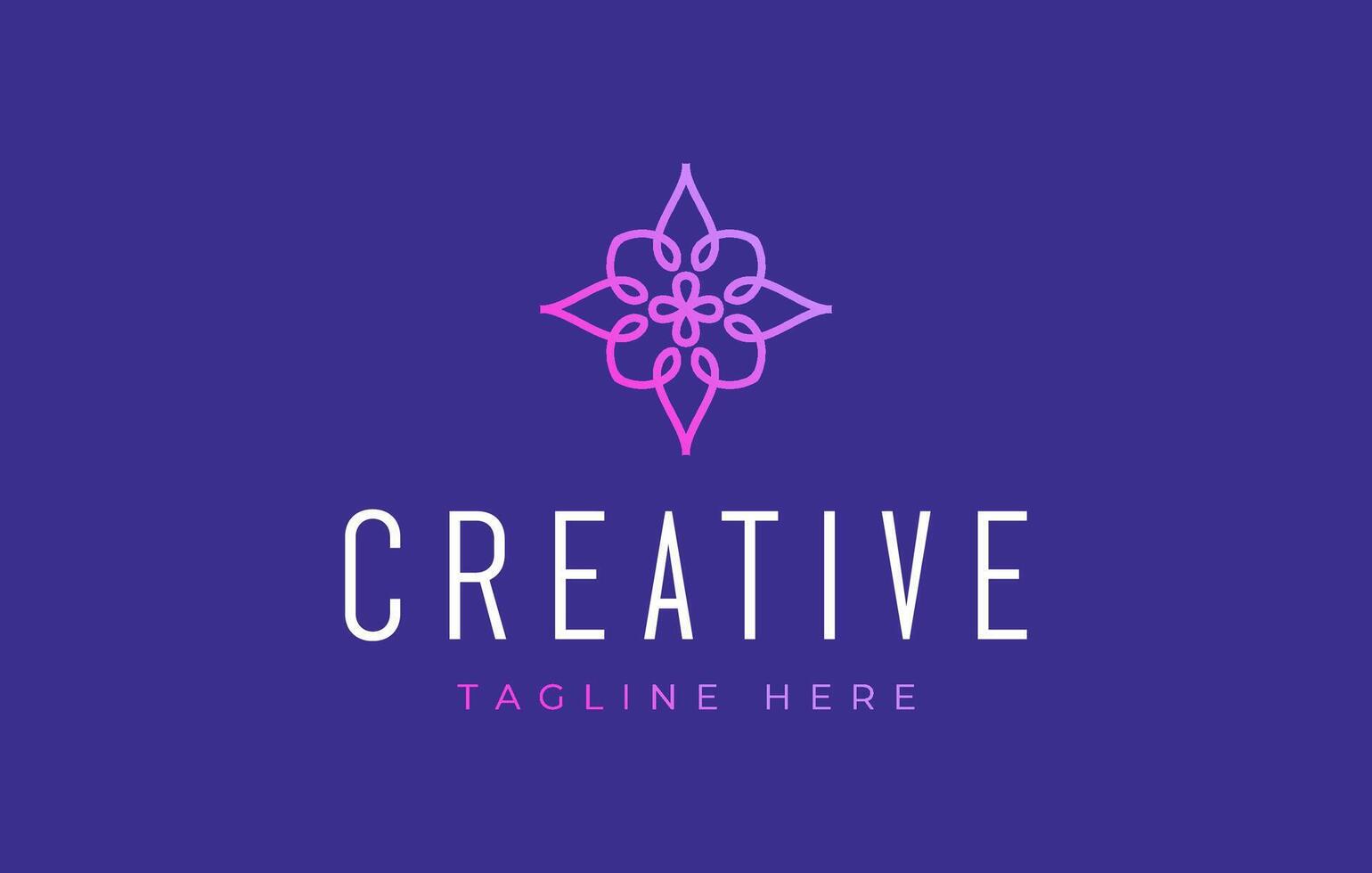 Abstract Mandala Line Logo Design vector