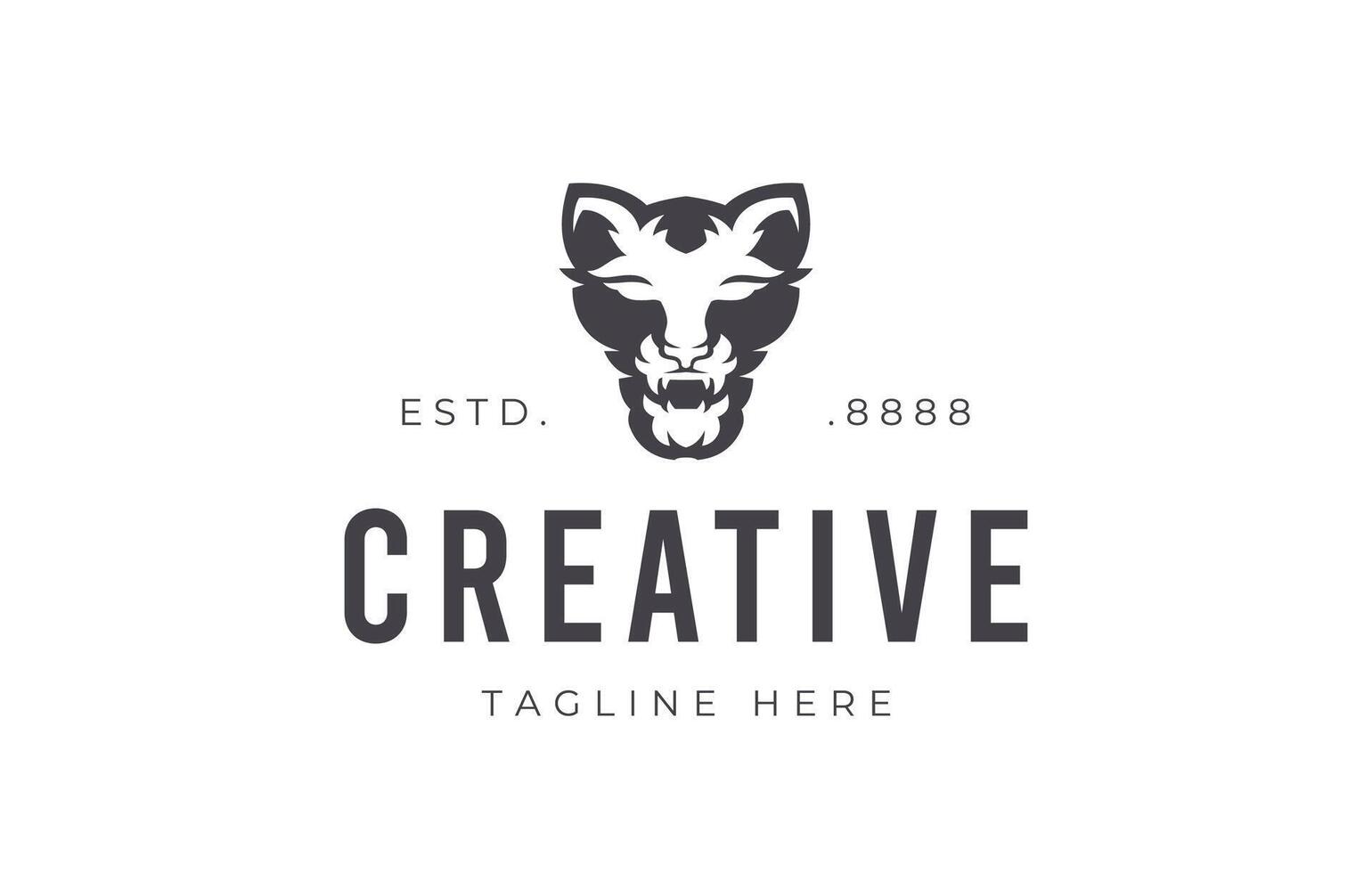 Panther Head Logo Design Template vector