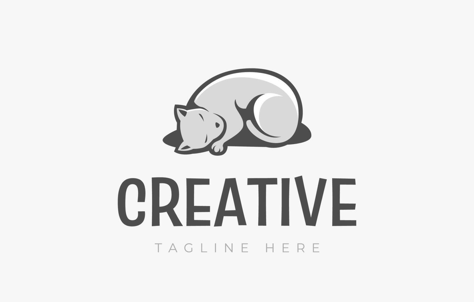 Sleeping Dog Logo Design Template vector