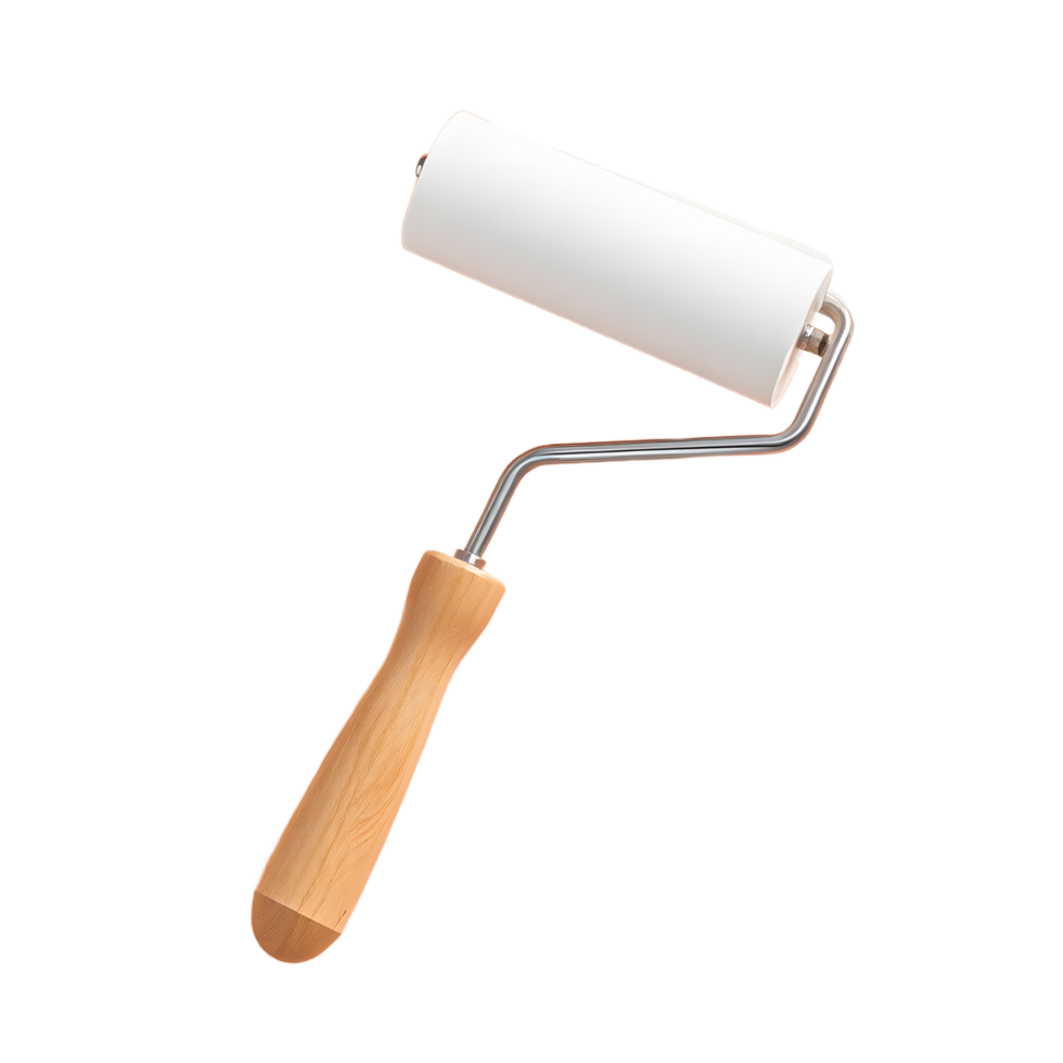 3D render of a paint roller isolated on transparent background png