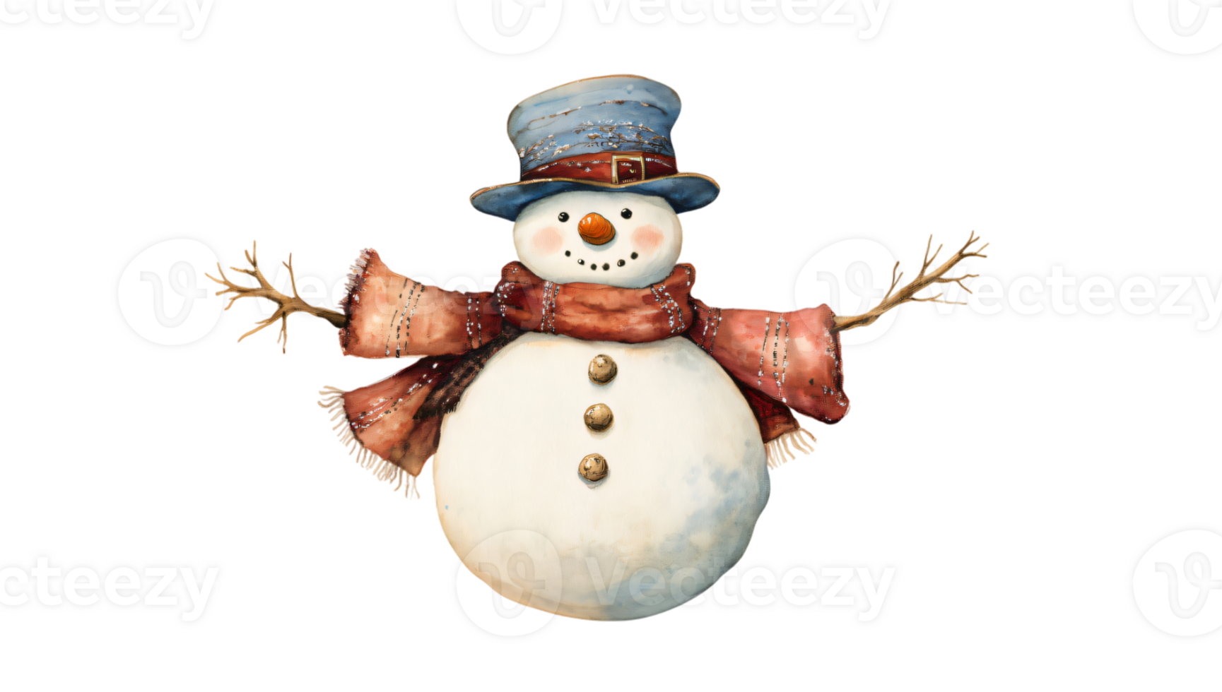 Charming Snowman Illustration Winter Holiday Christmas Festive Cute Snow Decor Seasonal png